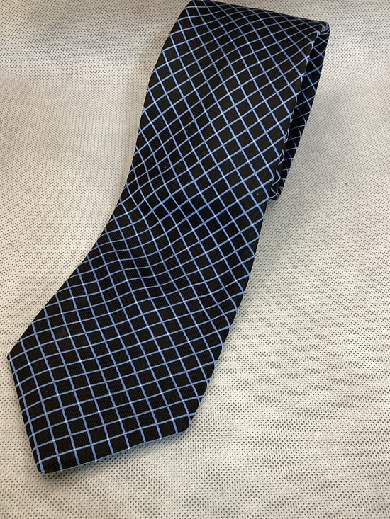Izod Other - IZOD Men’s Black Blue Grid Pattern Tie Classic Geometric Business Necktie